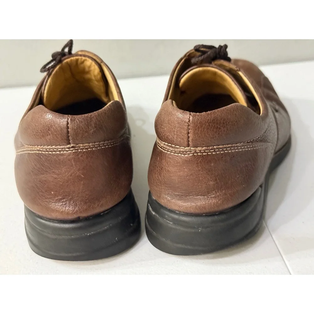 Johnson & Murphy Shuler Bicycle Brown Skeepskin Leather Dress Shoe Men's US 9.5